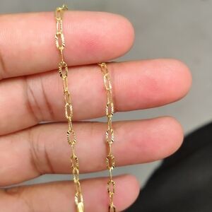 Sterling Silver 925 Gold Plated Wide Oval DC Paperclip Link Chain 2.4mm